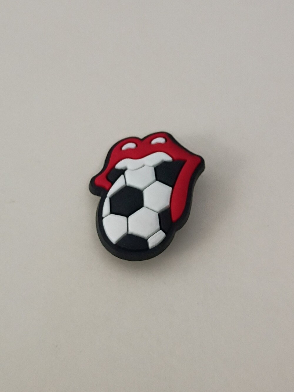 10 for $10 Jibbitz Croc Charm - Soccer Ball Tongue In Red Lips Football Sport